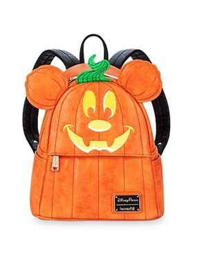 DISNEY Parks - Pumpkin Mickey Loungefly Backpack - Orange